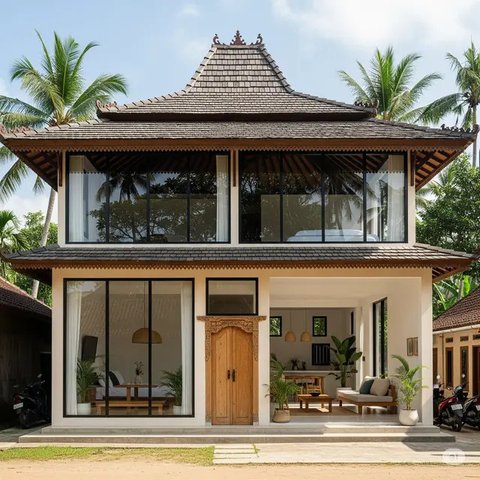 Desain Rumah Sederhana 2 Lantai di Desa. Foto: Gemini