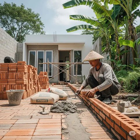 Desain Rumah Sederhana 2 Lantai di Desa. Foto: Gemini