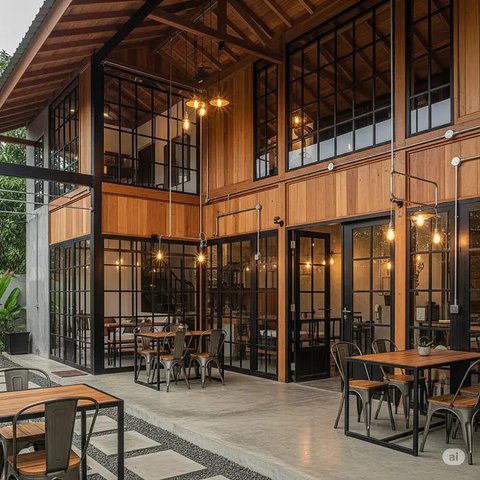 Desain Rumah Kayu Sederhana. Foto: Gemini
