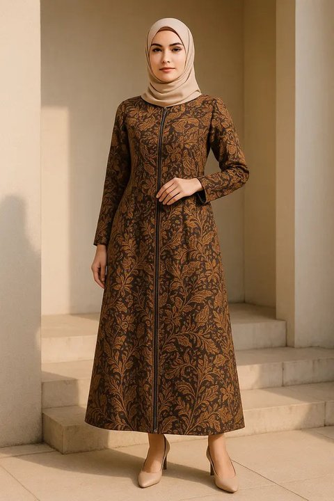 Model Dress Resleting Depan Elegan (created by AI)