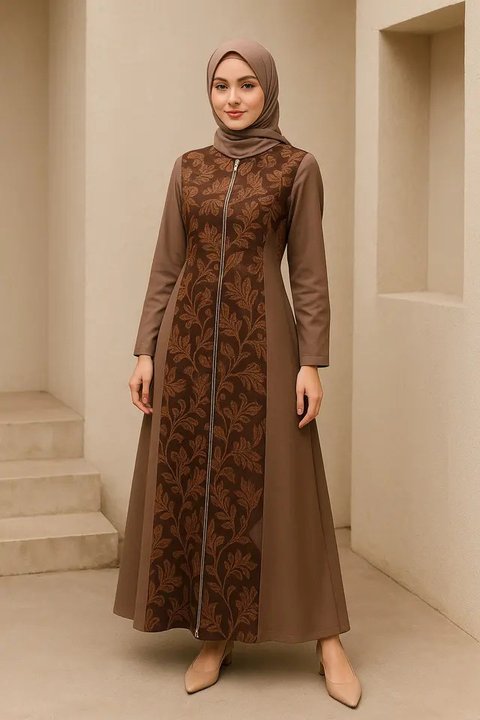 Model Dress Resleting Depan Elegan (created by AI)