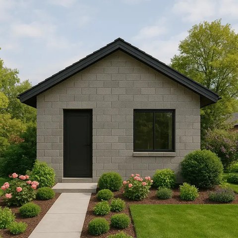 Model Rumah Sederhana Minimalis dari Batako Tanpa Plester 1 Lantai/AI