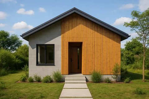 7 Model Rumah Kecil tapi Cantik dari Batako dan Bambu, Natural dan Terjangkau di 2025 (sumber:AI)