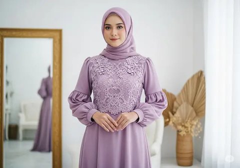 Batik Dress Lengan Balon 3/4/Batik Lengan Balon Potongan 3/4 Elegan (Sumber: gemini.com)