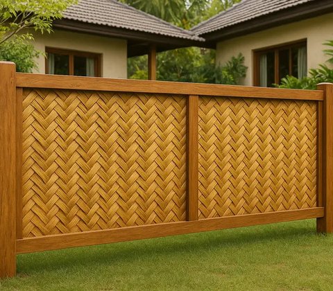 7 Model Pagar Kombinasi Bambu dan Kayu yang Cantik, Natural dan Tahan Lama (sumber:AI)