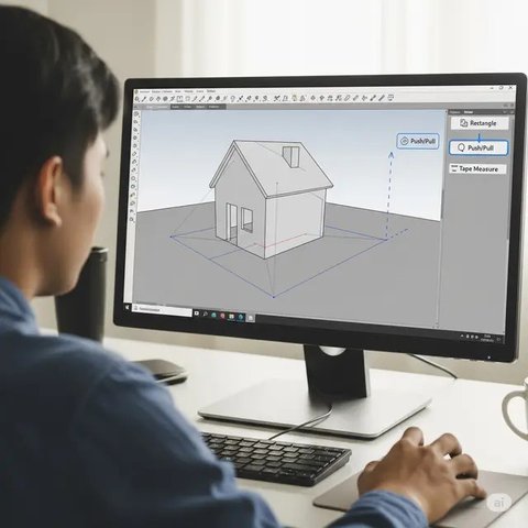 Bikin Desain Rumah Sederhana 3D Warehouse. Foto: Gemini