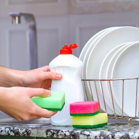 Coba cara mudah untuk membersihkan spons cuci piring di dapur Anda.