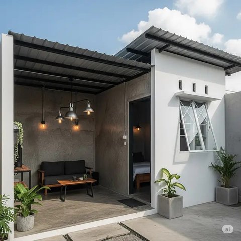Inspirasi Desain Rumah Sederhana 4x6 Meter. Foto: Gemini