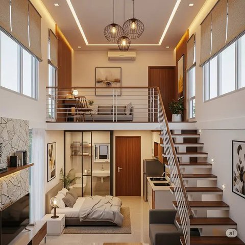 Inspirasi Desain Rumah Sederhana 4x6 Meter. Foto: Gemini