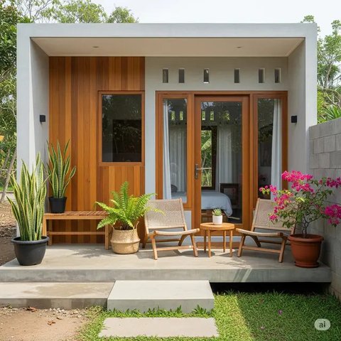 Inspirasi Desain Rumah Sederhana 4x6 Meter. Foto: Gemini