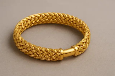 8 Model Gelang Emas 24 Karat 5 Gram yang Lagi Tren, Mewah Tapi Simpel untukSehari-Hari (sumber:AI)