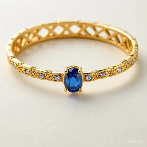 Gelang Batu Permata Emas Kuning Elegan 2025 (Meta AI)