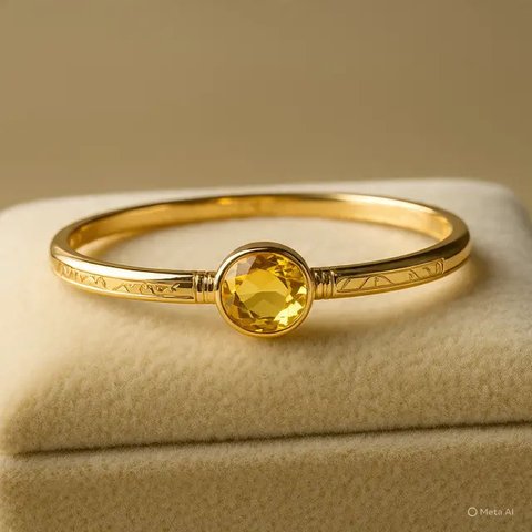 Gelang Batu Permata Emas Kuning Elegan 2025 (Meta AI)