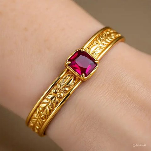 Gelang Batu Permata Emas Kuning Elegan 2025 (Meta AI)