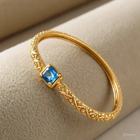 Gelang Batu Permata Emas Kuning Elegan 2025 (Meta AI)