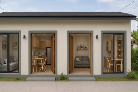 Model Rumah Kontrakan Sederhana 2 Pintu Minimalis