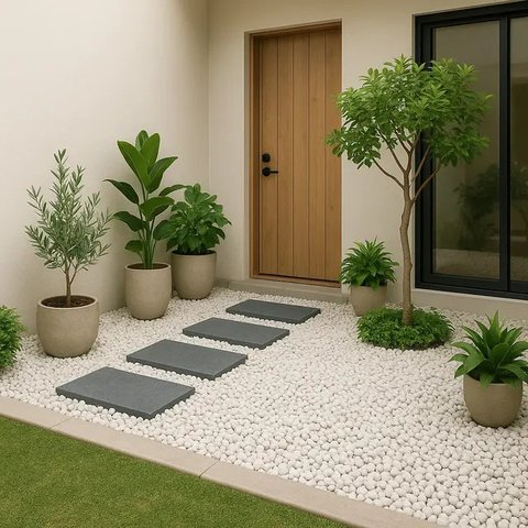 Taman Depan Rumah Gaya Japandi di Lahan Terbatas/AI