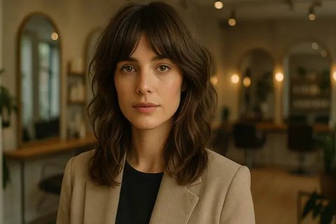 Model Rambut Shag Modern dengan Curtain Bangs (created by AI)