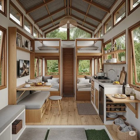 Inspirasi Desain Rumah Kecil 4x6 2 Kamar yang Mungil. Foto: Gemini