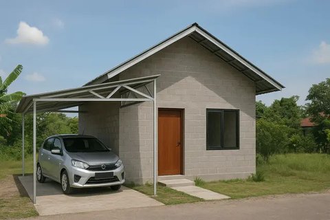 Desain Rumah Minimalis dari Batako dan Baja Ringan yang Kokoh & Murah
