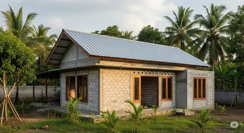 Desain Rumah Minimalis dari Batako dan Baja Ringan yang Kokoh & Murah