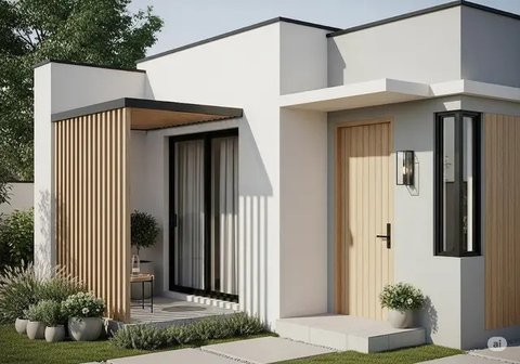 Model Rumah Kecil dengan Rooftop ala Pinterest (created by AI)