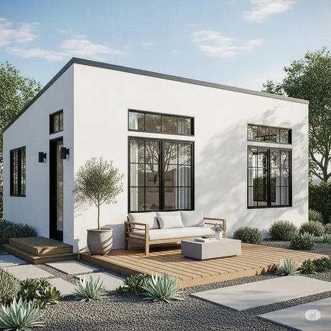 Model Rumah Kecil dengan Rooftop ala Pinterest (created by AI)