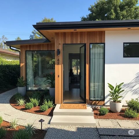 Model Rumah Kecil dengan Rooftop ala Pinterest (created by AI)