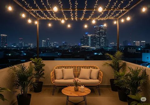 Model Rumah Kecil dengan Rooftop ala Pinterest (created by AI)