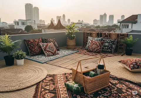 Model Rumah Kecil dengan Rooftop ala Pinterest (created by AI)