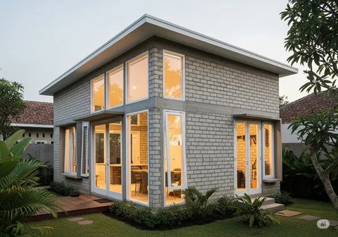 Inspirasi Rumah Kecil yang Bagus dari Hebel Tanpa Plester. Foto: Gemini