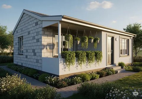 Inspirasi Rumah Kecil yang Bagus dari Hebel Tanpa Plester. Foto: Gemini