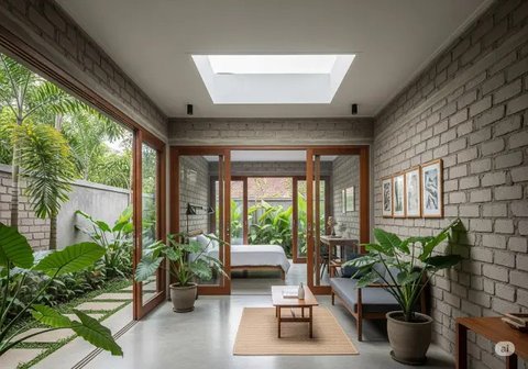 Inspirasi Rumah Kecil yang Bagus dari Hebel Tanpa Plester. Foto: Gemini