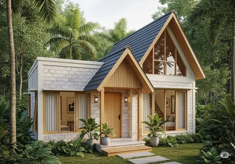Inspirasi Rumah Kecil yang Bagus dari Hebel Tanpa Plester. Foto: Gemini