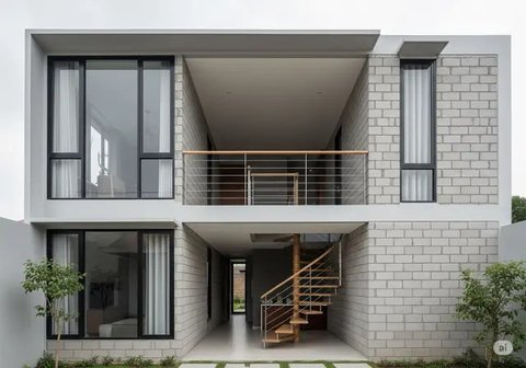 Inspirasi Rumah Kecil yang Bagus dari Hebel Tanpa Plester. Foto: Gemini