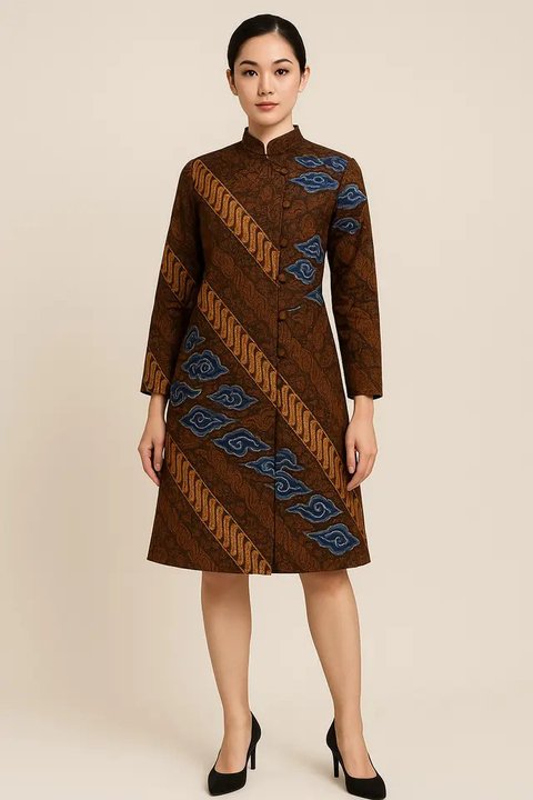 Model Tunik Batik Kancing Samping Terbaru 2025/AI