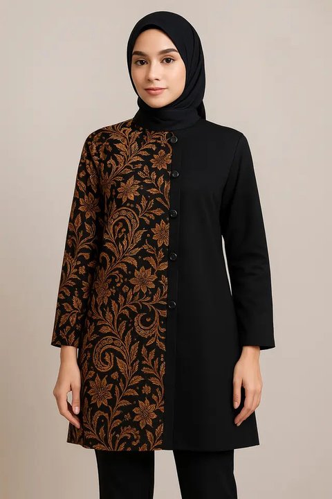 Model Tunik Batik Kancing Samping Terbaru 2025/AI