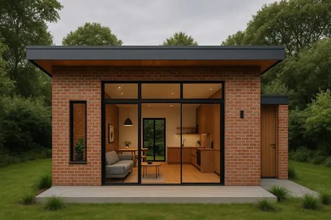 Model Rumah Kecil Tapi Cantik 5x7 Meter dari Bata Ekspos dan Kayu