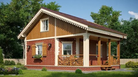 Model Rumah Kecil Tapi Cantik 5x7 Meter dari Bata Ekspos dan Kayu