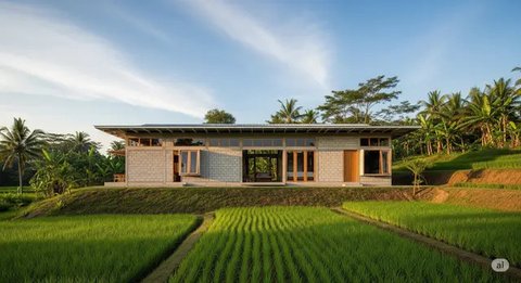 Inspirasi Rumah Kecil yang Bagus dari Hebel Tanpa Plester. Foto: Gemini
