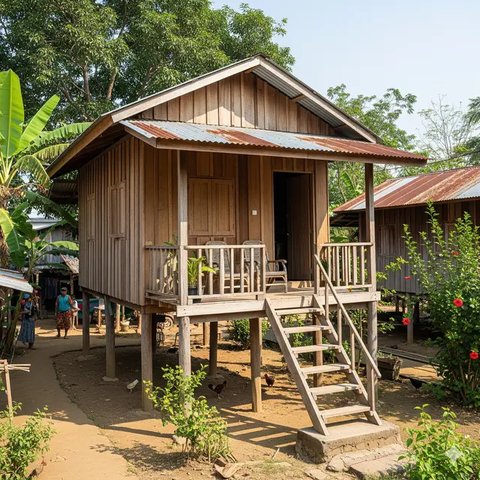 Rumah Kayu 4x6 Ala Pedesaan (Foto: Gemini AI)