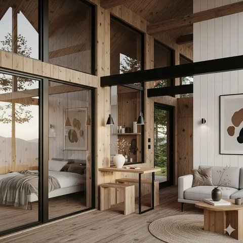 Rumah Kayu 4x6 Ala Pedesaan (Foto: Gemini AI)