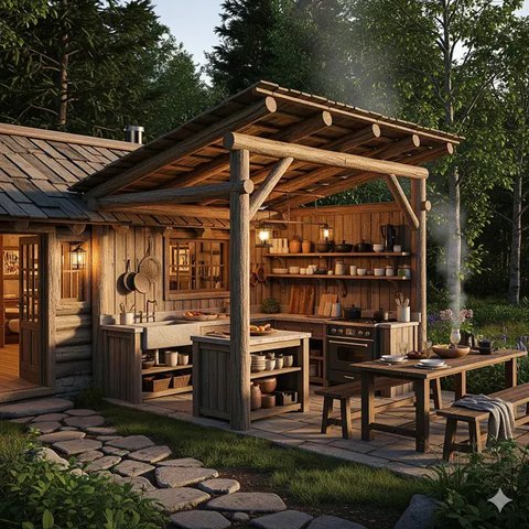 Rumah Kayu 4x6 Ala Pedesaan (Foto: Gemini AI)