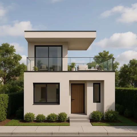 Desain Rumah 6x9 Atap Datar Minimalis/AI