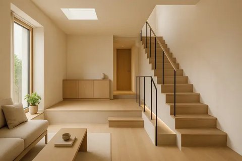Model Rumah Kecil 4x6 Meter dengan Konsep Split Level (created by AI)