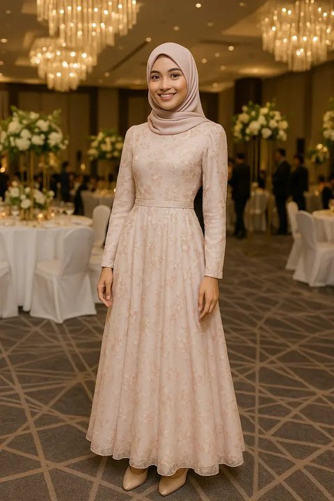 Model Baju Pesta Muslimah yang Anggun dan Elegan (created by AI)