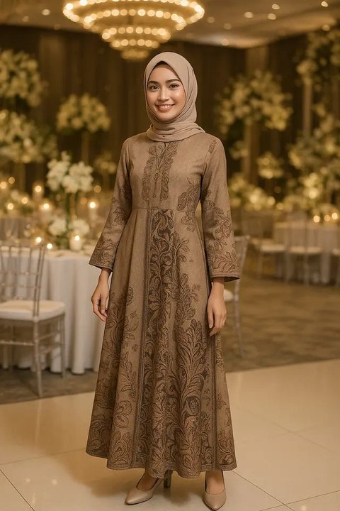 Model Baju Pesta Muslimah yang Anggun dan Elegan (created by AI)