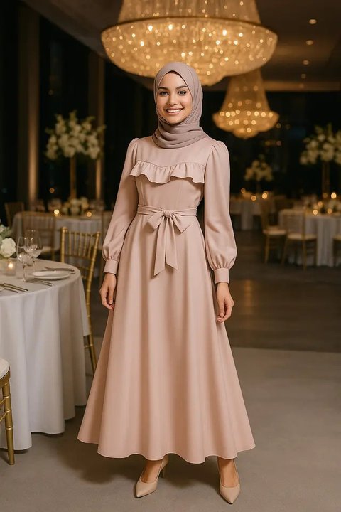 Model Baju Pesta Muslimah yang Anggun dan Elegan (created by AI)
