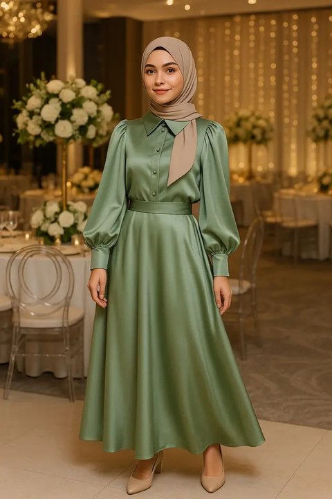 Model Baju Pesta Muslimah yang Anggun dan Elegan (created by AI)