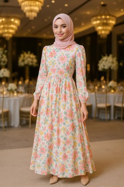 Model Baju Pesta Muslimah yang Anggun dan Elegan (created by AI)